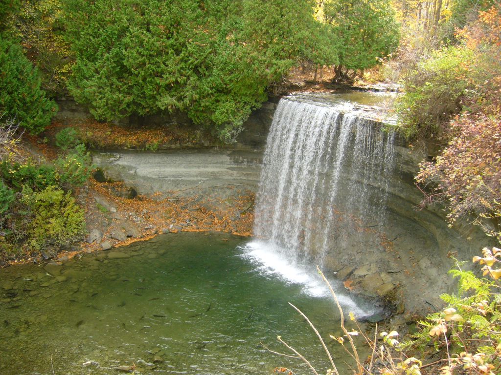 Bridal Veil falls, salmon spawning